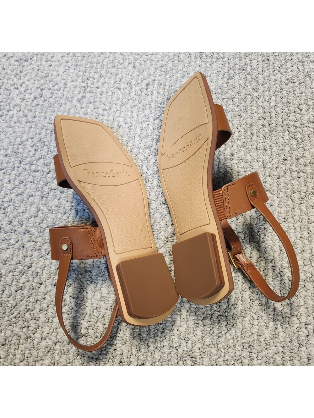 Franco Sarto Enrica Women's Brown Leather Slingback Sandals Size 6.5 New - Picture 7 of 8
